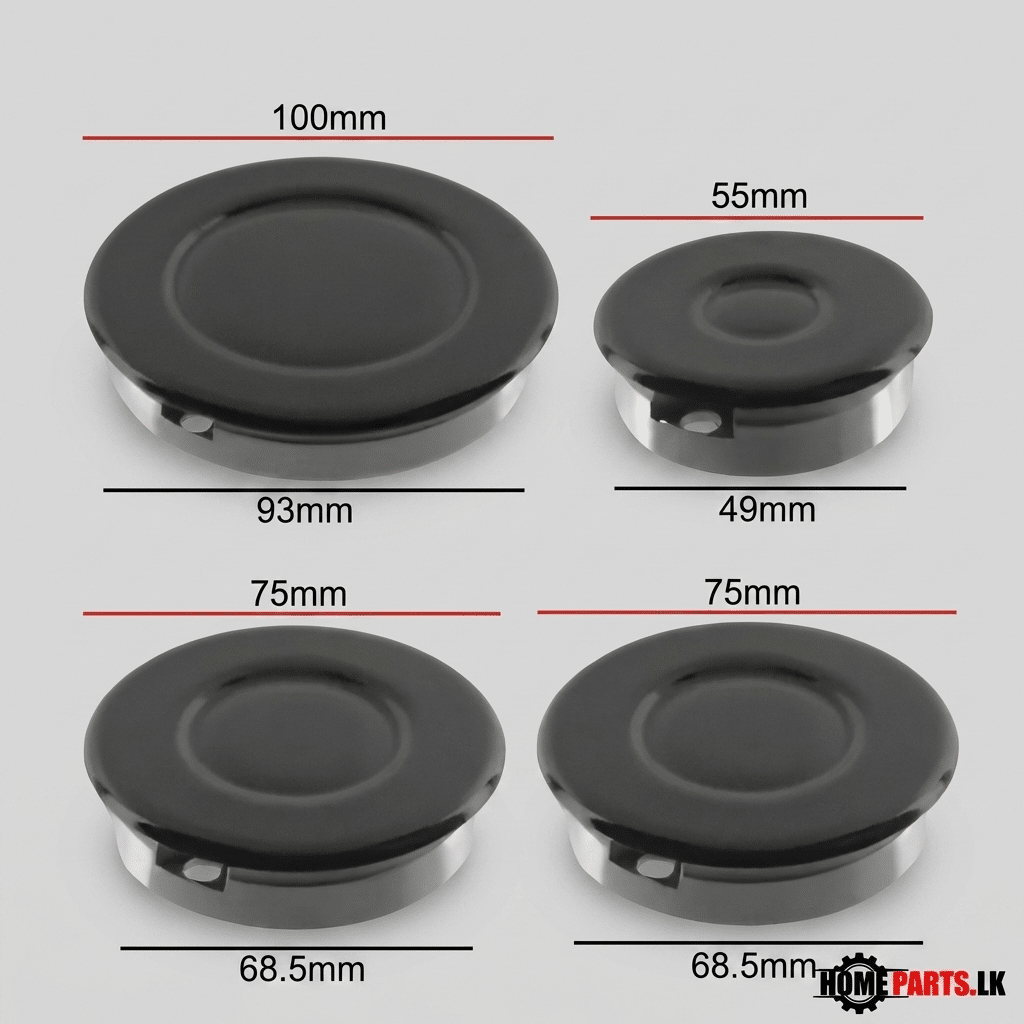 Premium Oven Hob Gas Cooker Burner Crown Kit And Flame Caps Pack Of 8